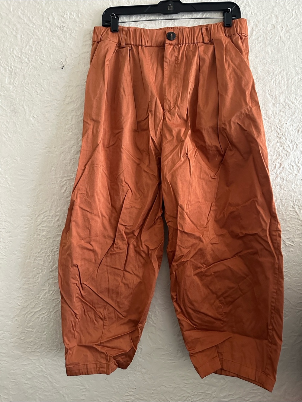 Anthropologie Maeve Curve Barrel Pants Poplin Terracotta Orange Medium - Picture 6 of 13